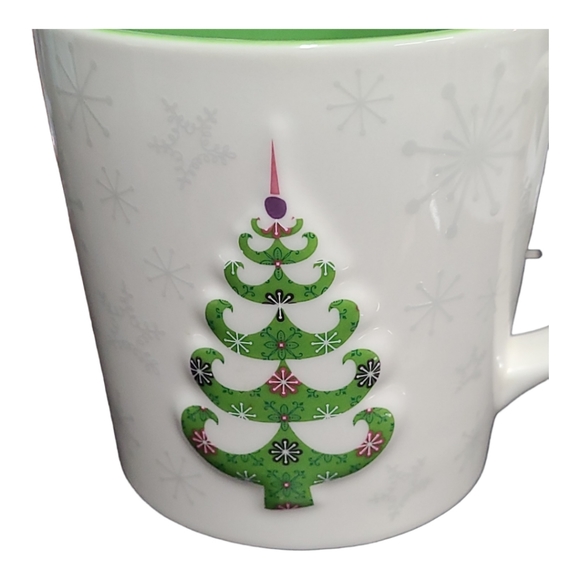 Starbucks Christmas Tree Coffee Mug Cup Holiday 2006 17 fl oz Green and White - Picture 4 of 9